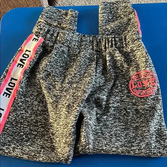 Bobbie Brooks Black and Gray Track Pants with Elastic Waistband - Picture 1 of 3